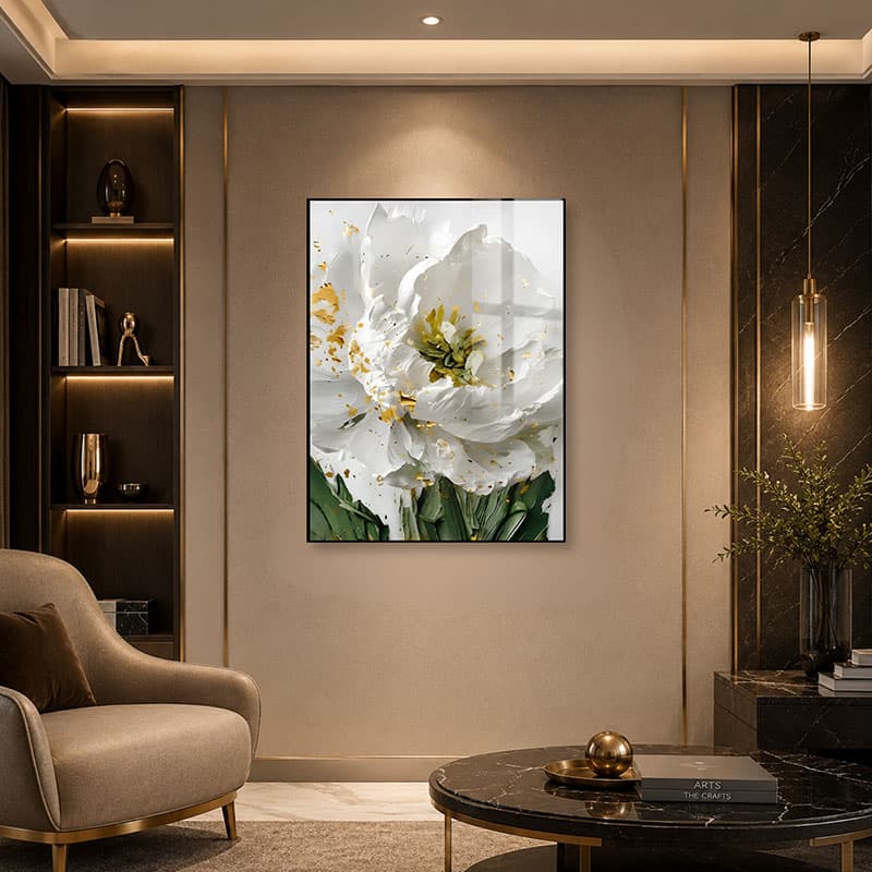 Golden White Daisy Wall Art