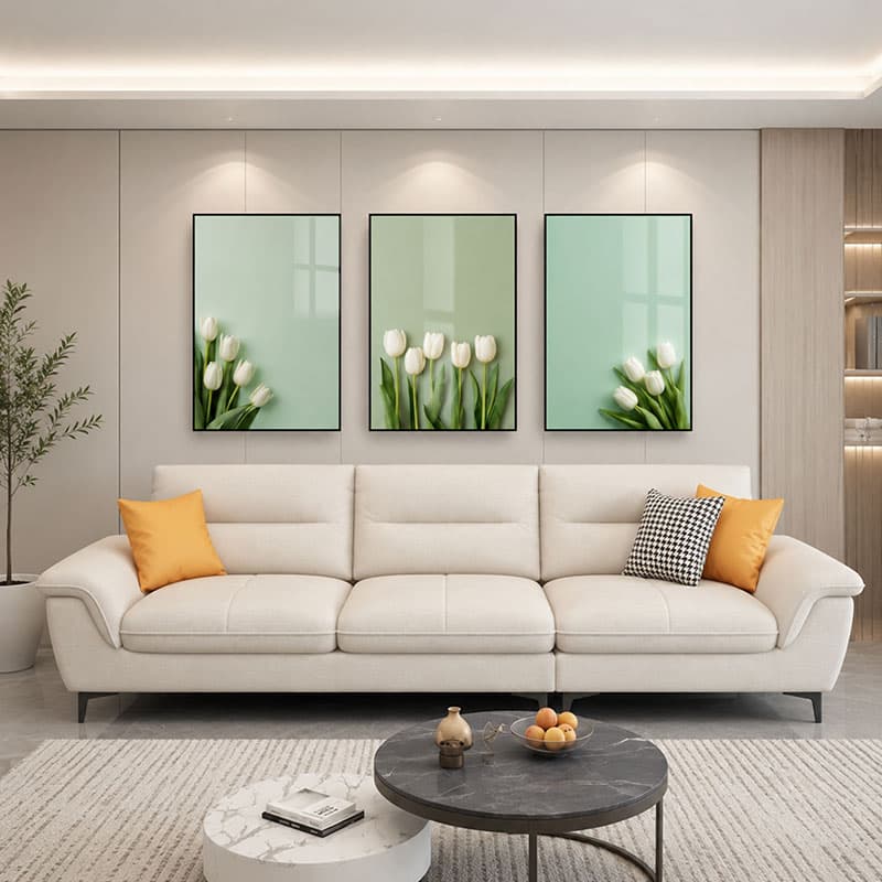 White Tulip 3-Panel Wall Art